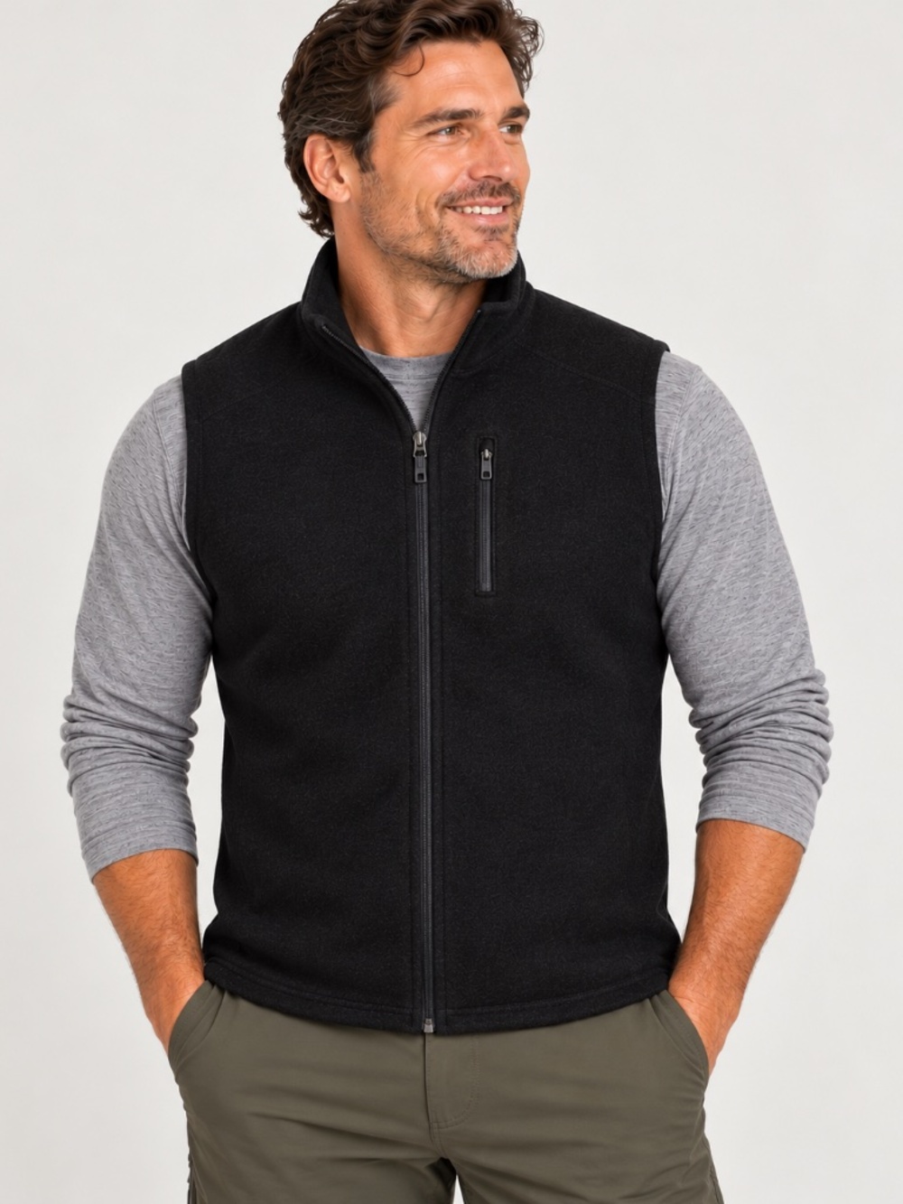 Mens IBEX 100% Wool Sweater Vest. Solid Black size XL
